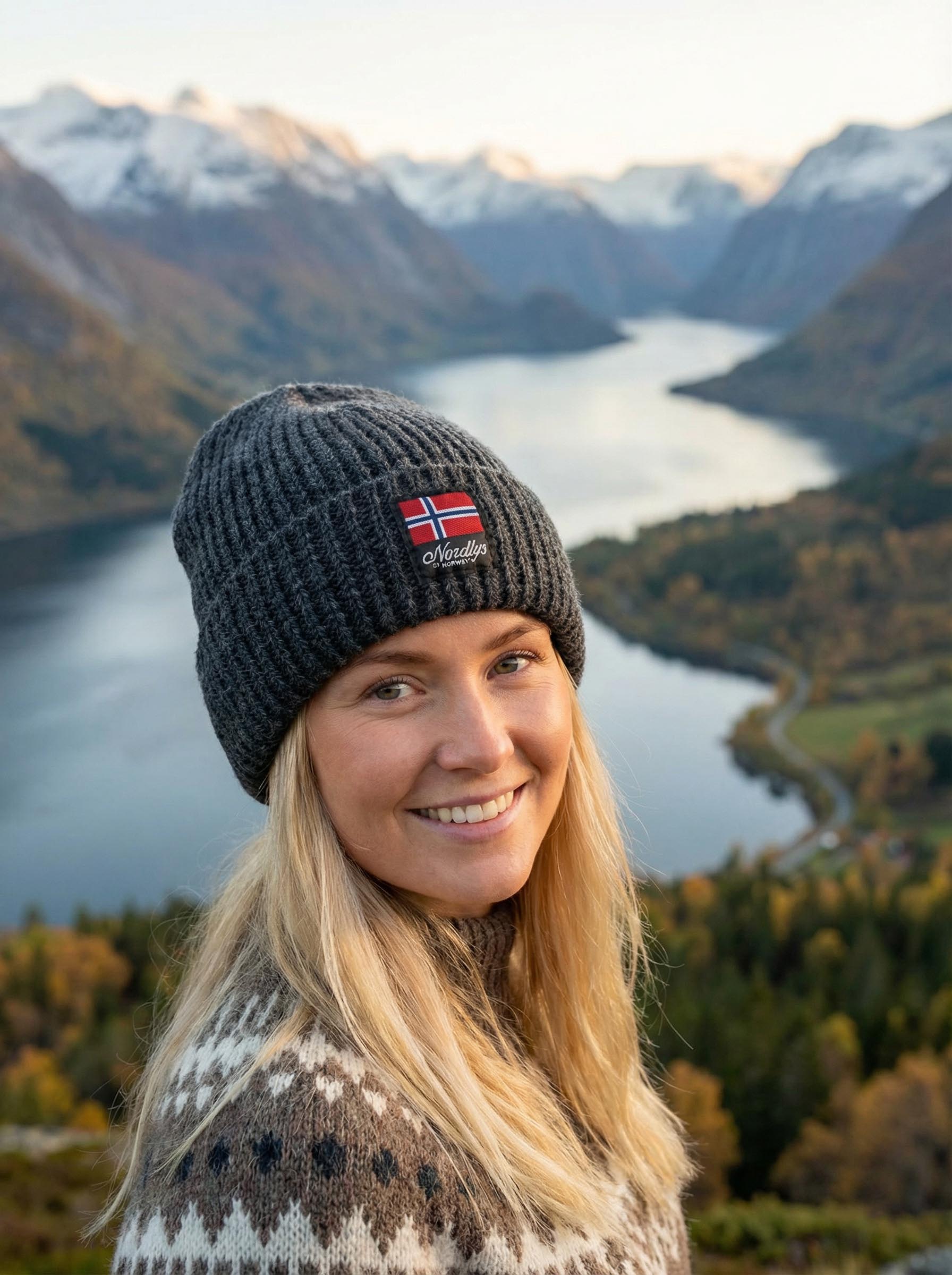 Norská merino čepice šeda 33